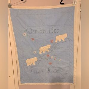 Hand stitched Baby’s Quilt- Off To Bed Sleepyhead
